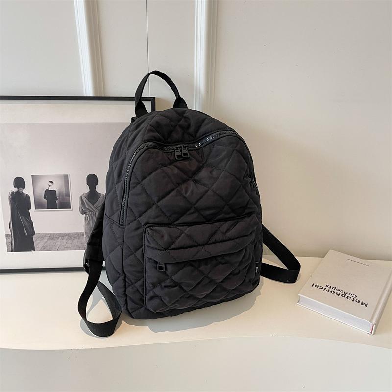 Женский рюкзак Студенческий школьный рюкзак с ромбами