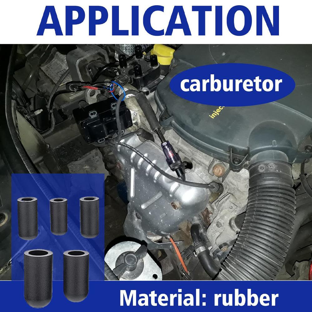 Rubber Vacuum Cap Assortment Kit 6 Sizes Set Black for Carburetor Manifold Leak Vacuum Dust Cover