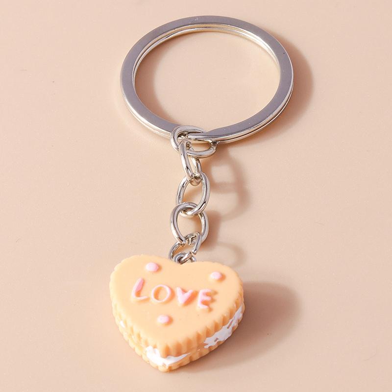 Cute Resin Simulation Food Keychain Cookies Chocolate Key Ring for Car Key Holder Handbag Pendant DIY Jewelry Gifts