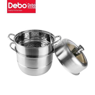 Пароварка и суповая кастрюля Debo 304 из нержавеющей стали 28 см