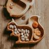 Snack Plate Easy To Clean Keep Tidy Convenient Useful Squirrel Wooden Snack Dish Living Room Accessories
