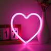 Розовая USB Атмосферная Светодиодная Неоновая Вывеска Форма Сердца Настенный Ночник Ко Дню Святого Валентина Бар Спальня Гостиная