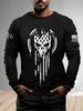 Trendy! Distressed American Flag Print Long Sleeve T-Shirt