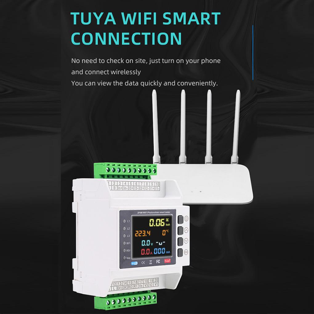 Three Phase Tuya WiFi Smart Bi-Directional Energy Meter Adapter Over Voltage