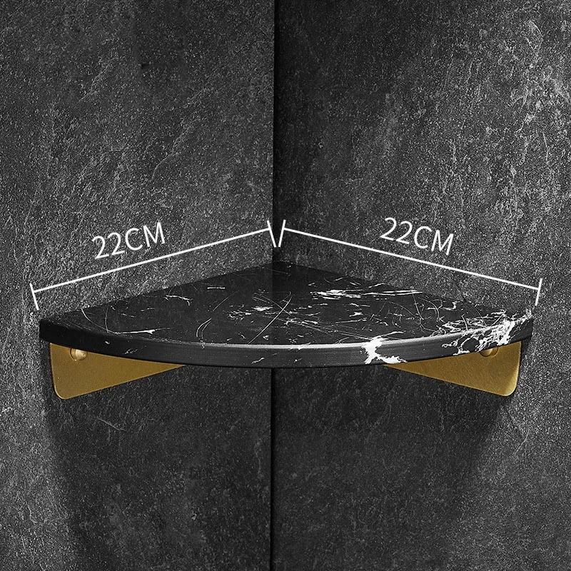 Черный/Белый Мрамор Угловая Полка для Ванной Комнаты Матовое Золото Настенная Полка для Хранения в Душе Шампуня Угловая Полка