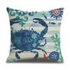 Linen Pillowcase Hand-painted Marine Cotton Linen Coral Seahorse Starfish Octopus Home Soft Furnishing Cushion Cover