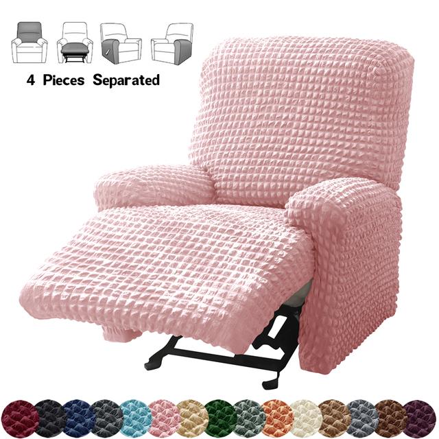 Чехлы для кресел в сплит-стиле для гостиной, эластичные чехлы для диванов из жатого хлопка с рюшами, чехол для кресла для отдыха, чехол для ленивого мальчика, чехол для кресла