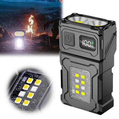 Мини-фонарик-брелок COB SMD с USB-зарядкой, портативный рабочий свет 500 лм, карманный аварийный фонарь, индикатор заряда для ночной пробежки