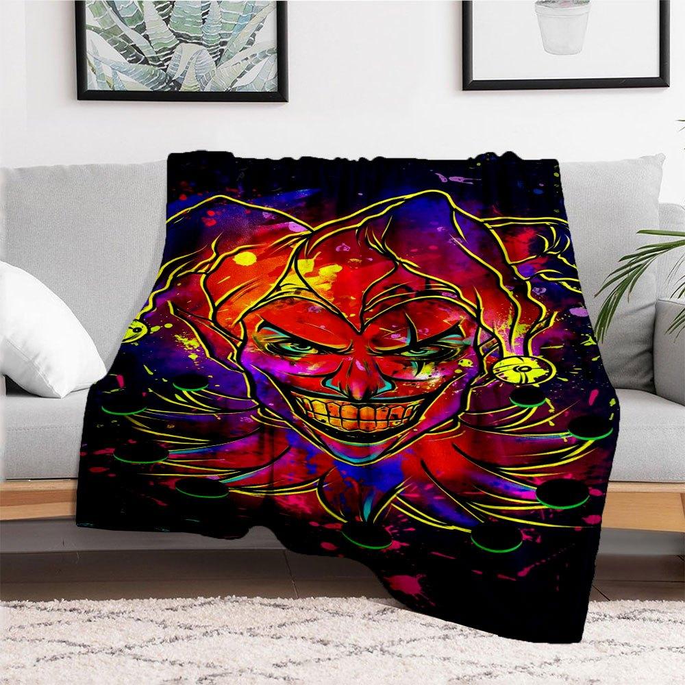 "Joker Neon Art Phone Case Cover"Blanket Flannel Throw Blanket for Sofa, Bed, Travel, Camping, Office