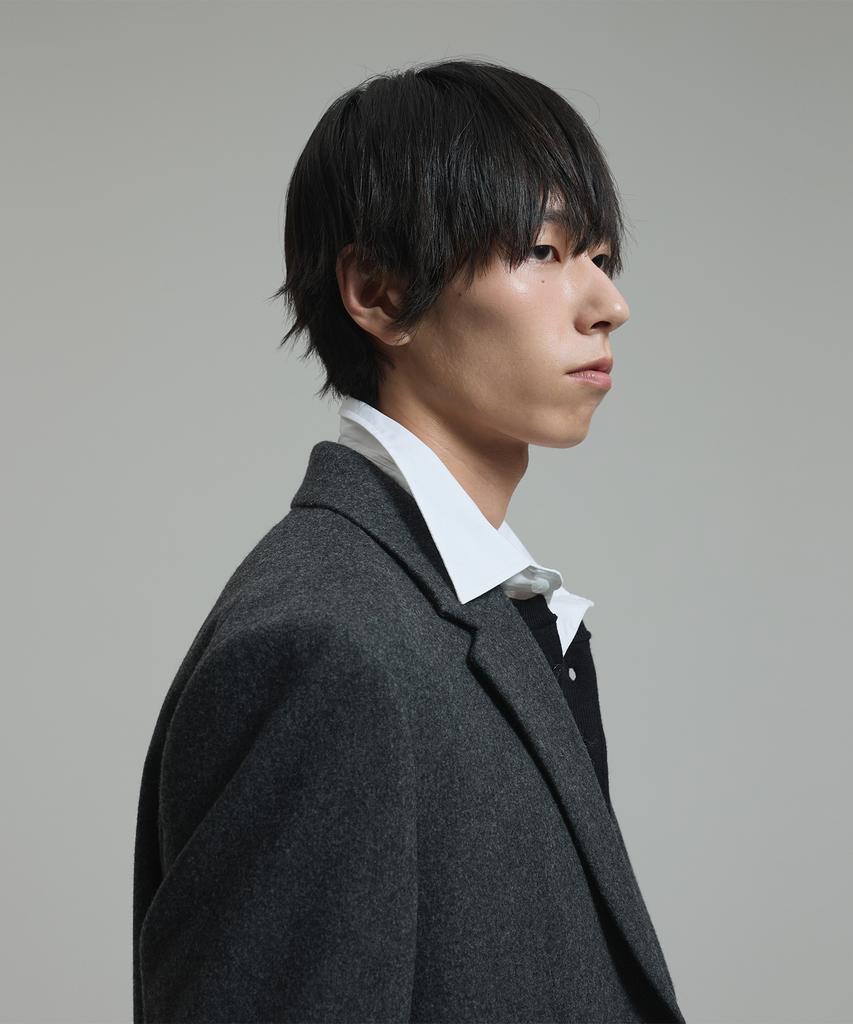 NONBLANK Wool Flannel Loose Fit Jacket_Melange Grey