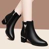 Ботильоны на толстом каблуке для женщин, Ботинки больших размеров с широким голенищем, Новая модная зимняя обувь 2025