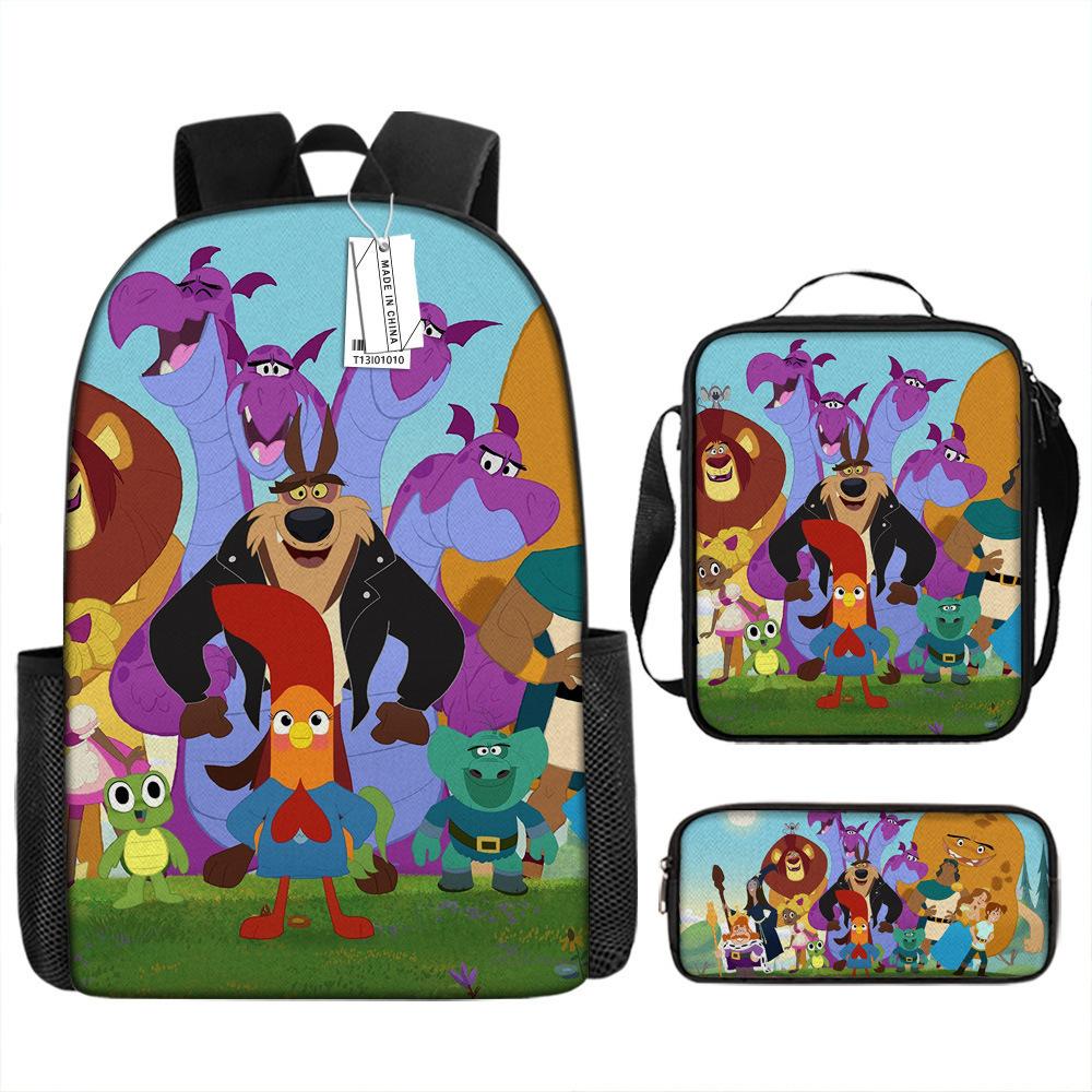 Interrupting Anime Backpack Set for School Students - 3-Piece Bundle with Shoulder Bag & Pencil Case, Waterproof, Durable, Lightweight, Large Capacity