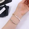 Gift Temperament Irregular Liquid Metal Women Bracelet Copper Pearls Bracelet Korean Style Jewelry