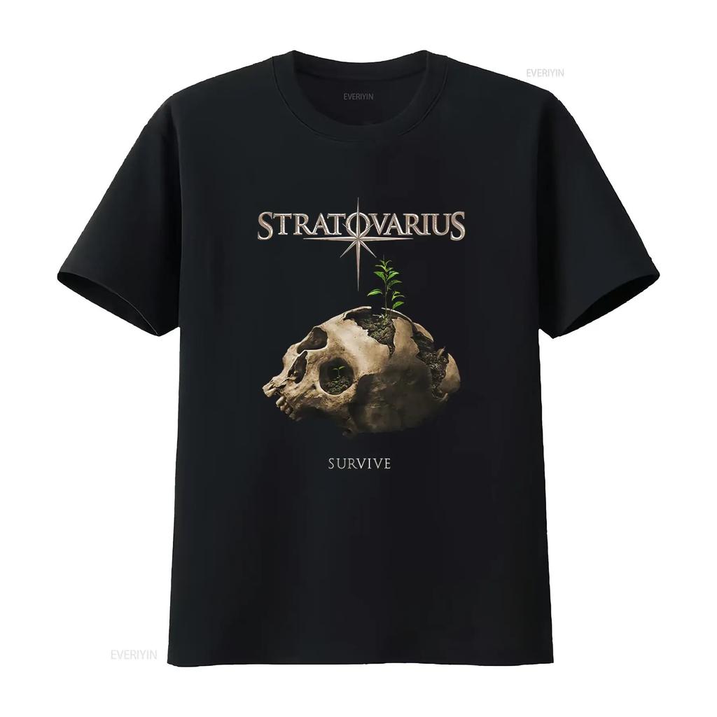 Stratovarius Band Skull Plant Design Cotton T shirt For All Sizes S 4XL CB351 Stretched Stylis