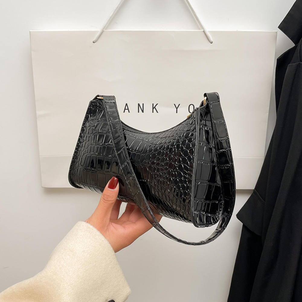 Черная Модная Женская Сумка на Плечо Модные Кожаные Сумки Crossbody Маленькие Сумки с Ручкой Шоппер Клатч