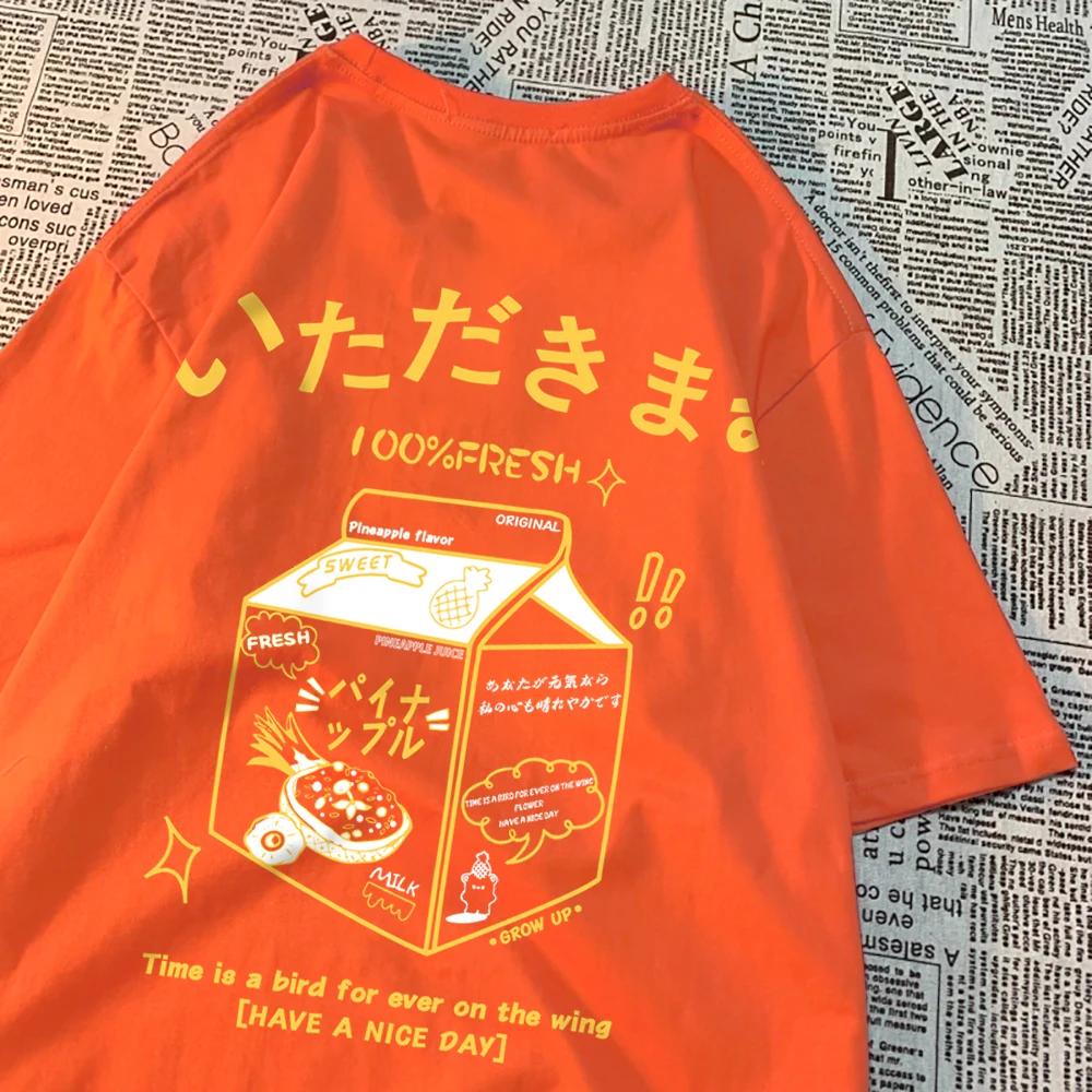 100% Fresh Pineapple Juice Time Is A Bird For Ever On The Wing Tshirt Casual Top Cotton Breathable T-Shirt Soft Loose Tees