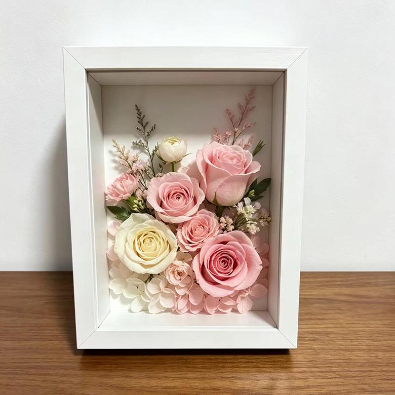 A4 Wooden Frame: 4cm Hollow Mount, Density Board, Plant Specimen, Desktop 6-Inch Photo Display.
