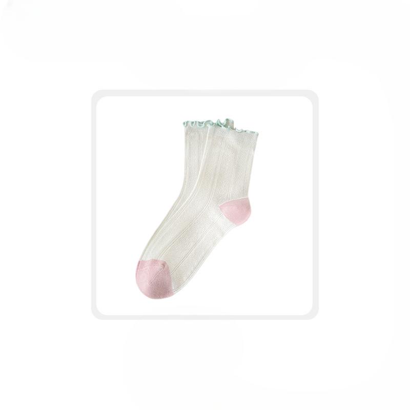 Женский весенне-летний тренд Милый бантик Край уха Все вшитые носки-трубы из хлопка