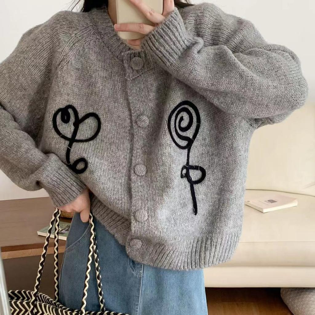 GMXIA Куртка-джемпер ручной работы, вязаная крючком, женская, осень и зима, новый дизайн, чувство темперамента, ленивый ветер, вязаный кардиган, топы