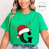Fashion Merry Christmas Gift for Female Clothing Christmas 26 Alphabet Print TShirt for Women Casual Xmas Tees Short Sleeve Top
