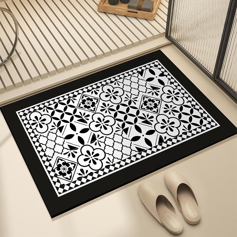 Ретро-светлая роскошная ванная комната, быстросохнущая подкладка для душа, впитывающая воду и устойчивая к грязи подкладка для ног, износостойкий напольный коврик для дома
