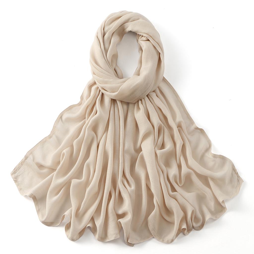 Muslim Modal Hijab Cotton Rayon Scarf for Women Double Stitching Wide Edge Rayon Shawl Islamic Thin Soft Viscose Turban Headband