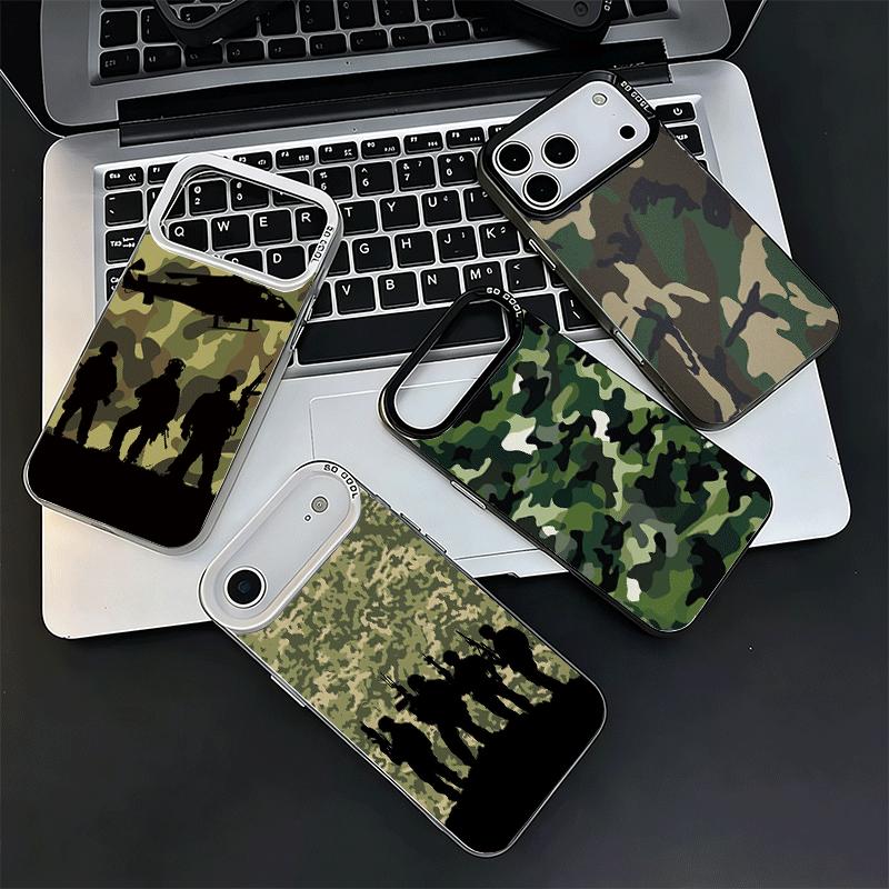 Camouflage Military Pattern Shockproof Phone Case for iPhone 17 Air 16 16E 15 Pro Max 14 Plus 13 Mini 12 Back Cover Anti Fall Fu