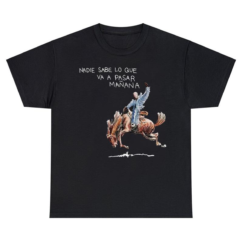 Rapper Bad Bunny Nadie Sabe Lo Que Va A Pasar Maana Album Tee Unisex Vintage Cotton T Shirt Short Sleeve Tshirt Oversize Tshirts