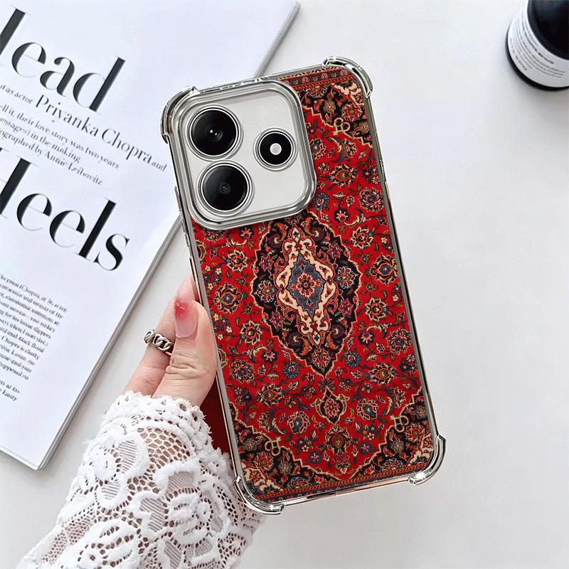 Персидский ковер Цветочный узор Мягкий чехол для телефона для Xiaomi Redmi Note 14 15 Pro Plus 13 12 11S 11T 5G 10 9S 9 Покрытие Противоударный Fu