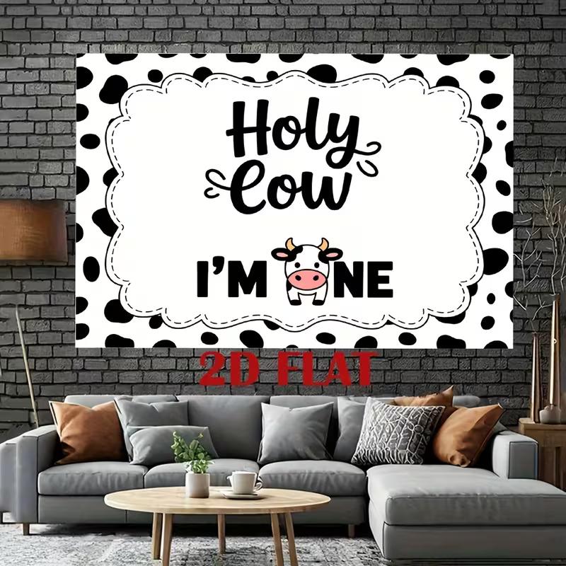 2D Farm Cow Theme "I'm One" Birthday Photo Booth Backdrop