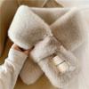 Faux Rabbit Fur Women Winter Scarves Fake Collar Cross Scarf Simple Plush Scarf  Autumn Winter