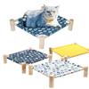 Cat Bed House Outdoor Universal Pet Bed Removable Breathable Pet Hammocks Bed for Cat Small Dog Durable Wood Frame Canvas Beds