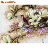 Diy Frame Bird Flower DIY Painting By Numbers Calligraphy Painting Modern Wall Art Canvas For Home Decors Artwork 40x50