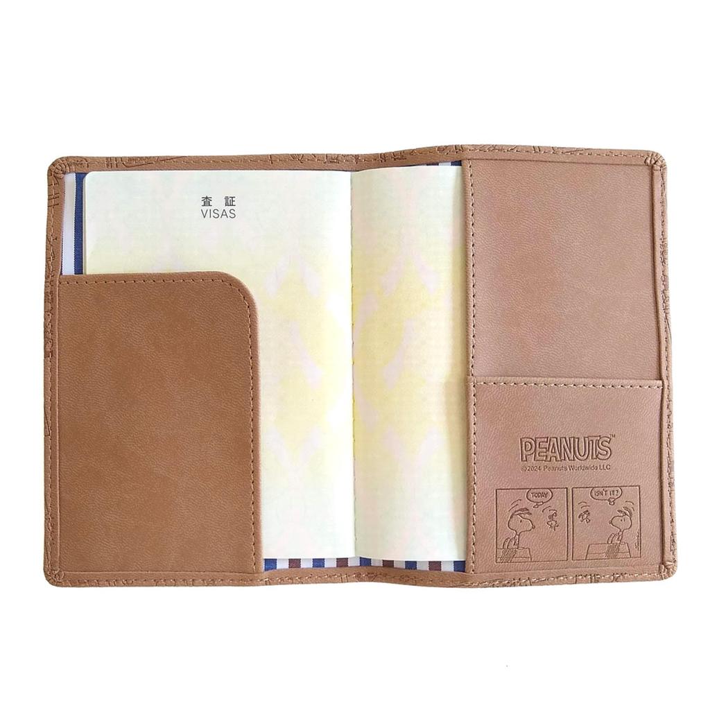 Snoopy Passport Cover Stylish Faux Leather Cute Embossed Design All Comics Brown Passport Cover
