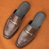 Роскошные Новые Дизайнерские Мужские Черные Коричневые Лакированные Полуботинки Для Мужчин Мюли Сандалии Повседневная Обувь Шлепанцы Лоферы Тапочки