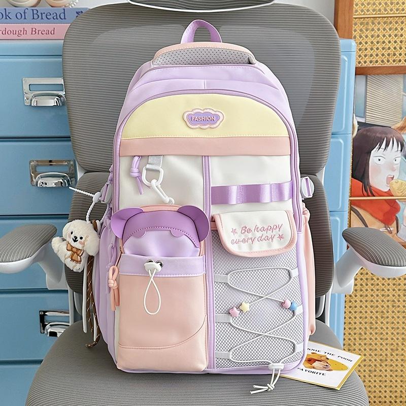 Schoolbag Japanese ins college style fresh and sweet schoolbag female high value junior high school students lightweight large capacity backpack