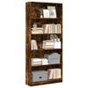 VidaXL Bookcase Smoked Oak 80x24x176 Cm Engineered Wood, Bookshelf, Book Holder, Book Support, Cabinet of 857857