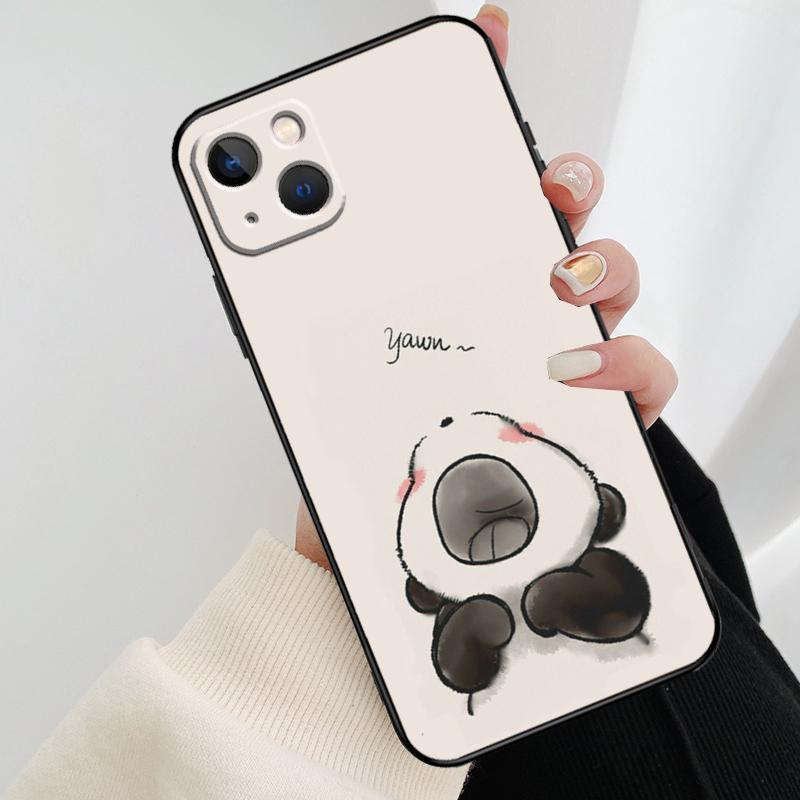 Мультяшный чехол для телефона с пандой для iPhone 17 Pro Max 15 14 13 11 12 16 Pro Max mini 15 16 Plus 16e 17 Air Cover