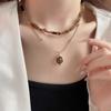 Light Luxury Collarbone Chain Senior Sense Sweater Chain Tiger's Eye Stone Beaded Necklace  Winter