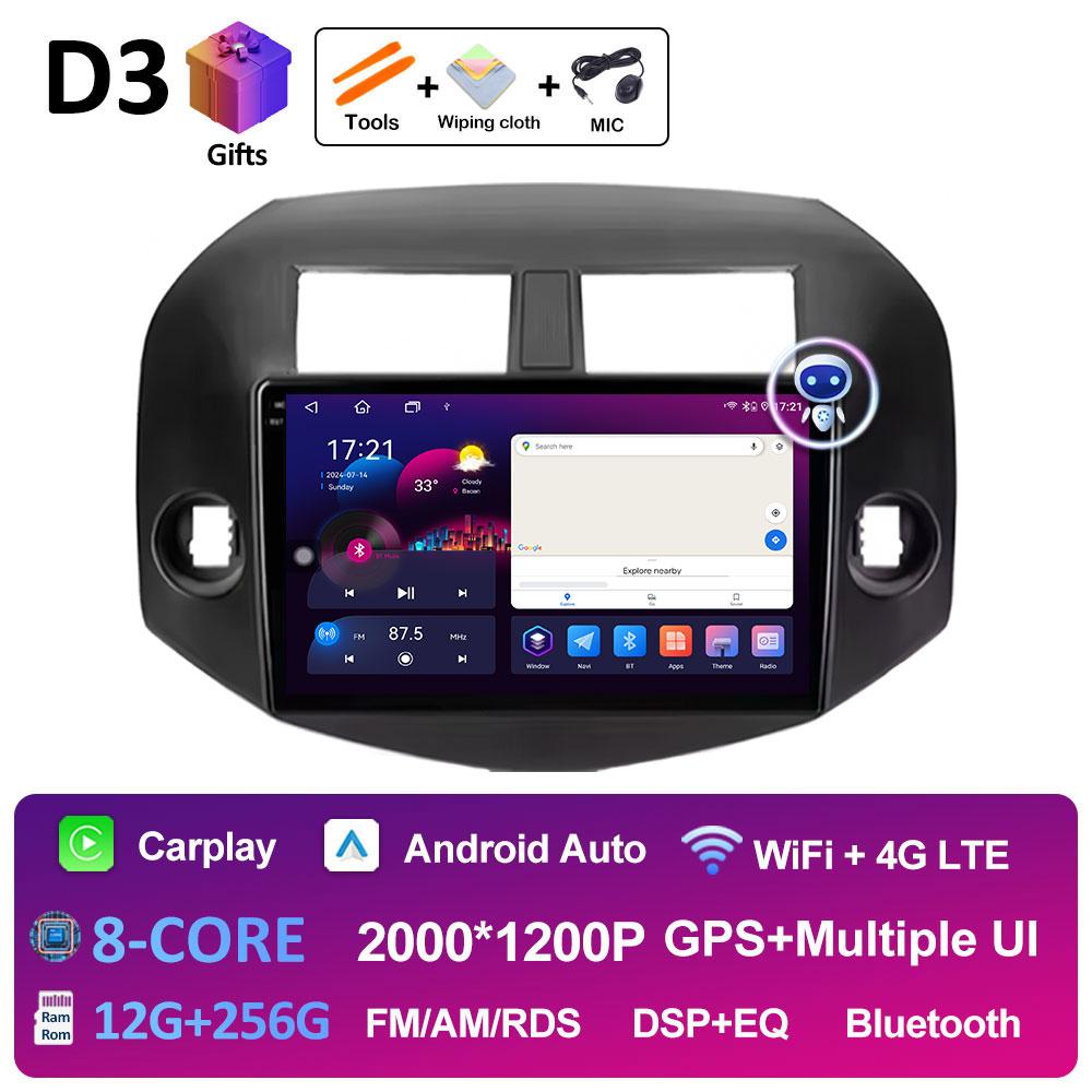 Android Auto Wireless Carplay для Toyota RAV4 3 XA30 2005 2006 2007 2008 2009 2010 - 2013 Автомобильный видеомагнитофон, мультимедийный проигрыватель WIFI