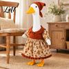 Porch Goose Costumes Thanksgiving Outfit Autumn Dress with Head Scarf Seasonal Outfit for 23 Inch Statue Outdoor Garden Yard Decor Lawn Clothes