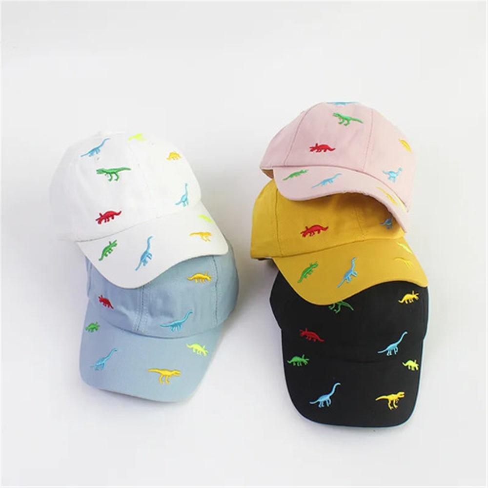 Pink-children's Sun Hat Dinosaur Baseball Cap Summer Adjus