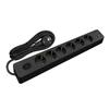 SELDUR G6TH32S Power Strip, 6 Type F Sockets + Switch, USB A+C Fast Charge 20W, Black, 3m Cable