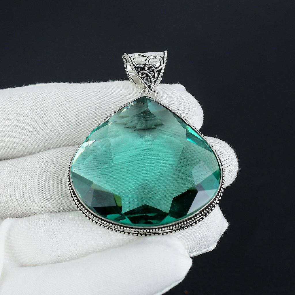 Серебряный кулон с аквамарином и драгоценным камнем из серебра 925 пробы — дизайн ручной работы, повседневные украшения, подарки на День святого Валентина
