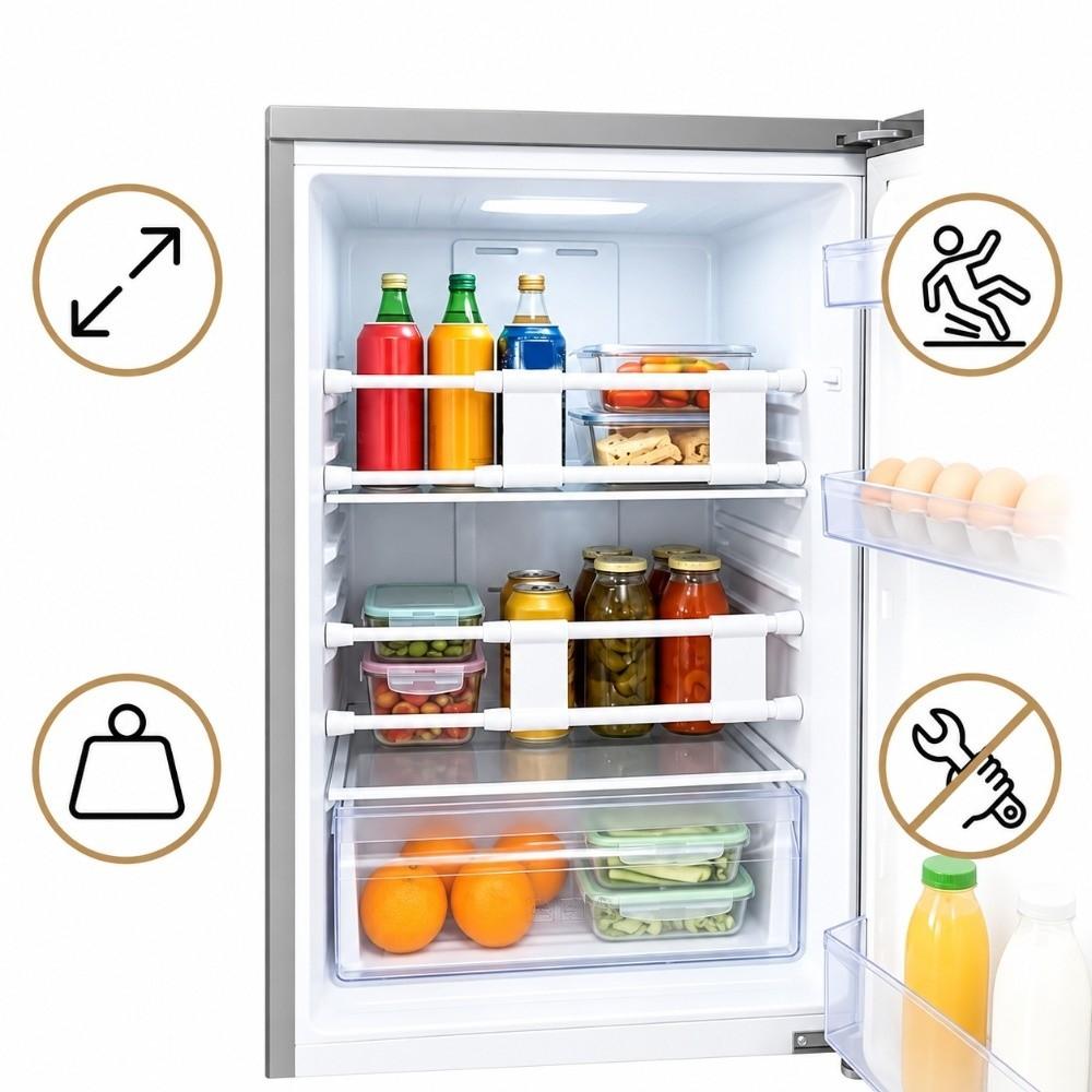 4 Pack Extendable RV Fridge Tension Rods 15.75 to 27.56 in Double Fridge Bars Refrigerator