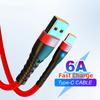6A 66W USB Type C кабель для быстрой зарядки P50/Honor USB C кабель для зарядки со светодиодным индикатором шнур для передачи данных Xiaomi Samsung