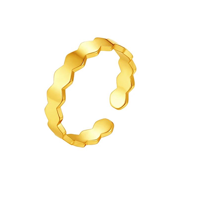 Multiple Styles 14K Gold Color Open Ring Cuffs for Women Arrow Heart Leaf Bamboo Layers Wrapped Resizable Ring Jewelry Gift