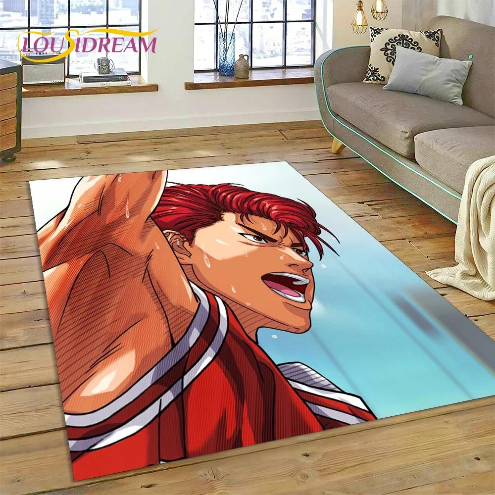 Мультяшный ковер-коврик Slam Dunk Basketball Anime для спальни, гостиной, дома, дивана, детских игр, большой декоративный коврик для пола