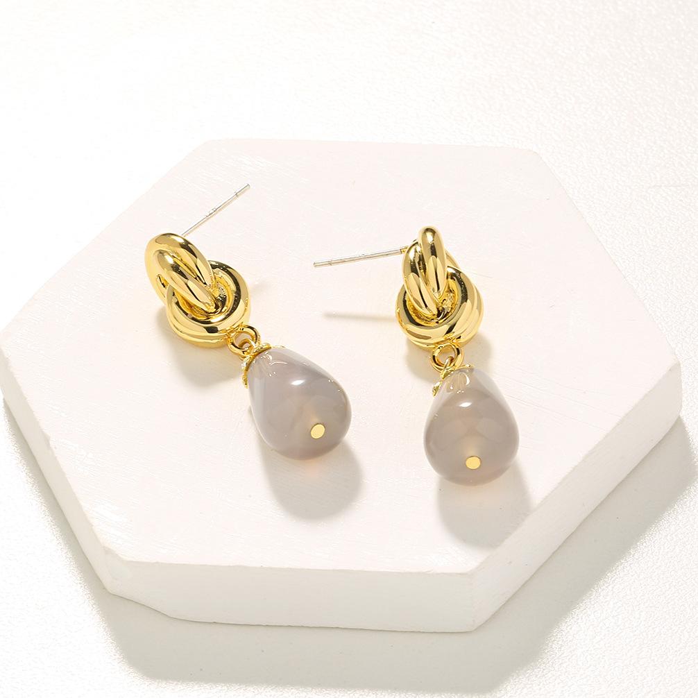 Картина маслом текстура сильный свет натуральный серый кристалл барочный пресноводный жемчуг серьги-гвоздики женские завязанные серьги ниша высокое чувство