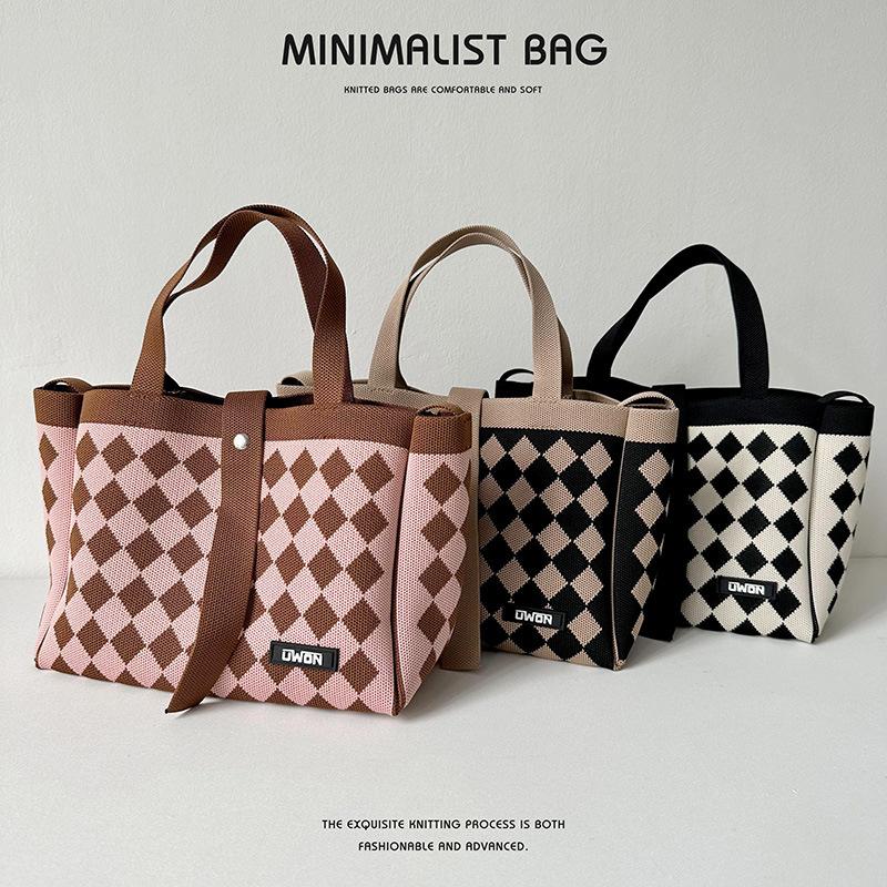 Нишевая дизайнерская вязаная сумка-тоут, повседневная сумка через плечо большой емкости